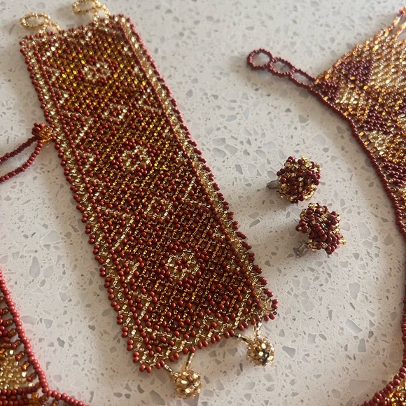 Artesanal handmade jewelry bundle necklace earrings bracelet - Picture 3 of 4